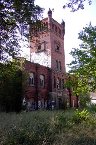 Abandoned castle-like building