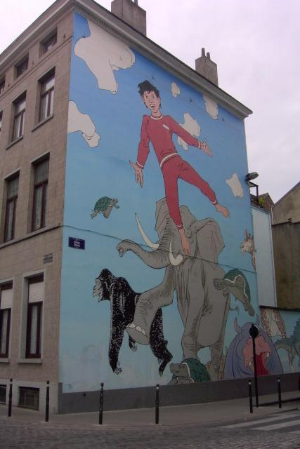 A mural with an elephant in Brussels