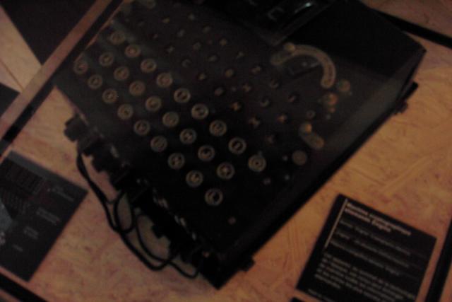 After all the videos in Cryptography, I finally get to see a real Enigma.