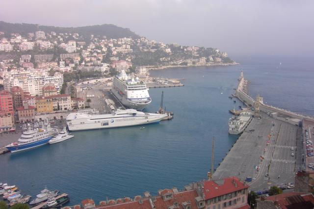 Big boats in the Nice harbour.