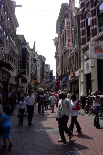 Busy street in Amsterdam