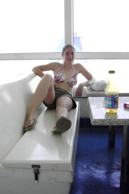 Chillin out on the boat to Greece