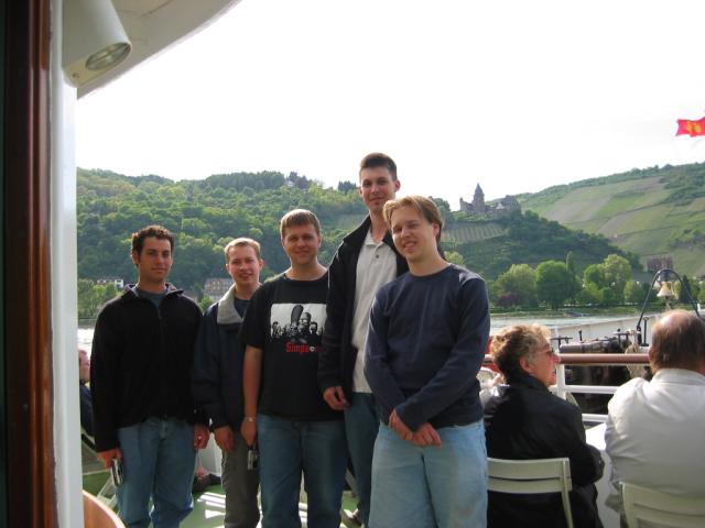 Eric, Jason, John, Allyn, and I on a cruise down the Rhine