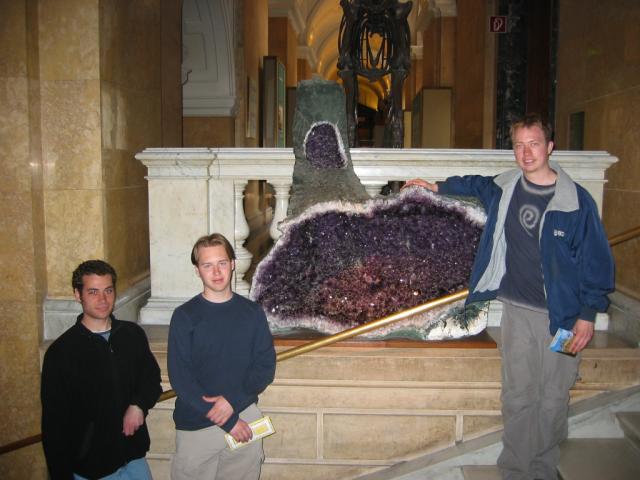 Eric, me, a huge amethyst, and Jason at the natural history museum in Vienna