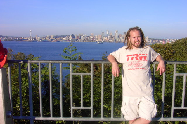 Here I am with the Seattle skyline.
