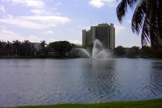 Here we are at the University of Miami, which has this nice lake in the middle.