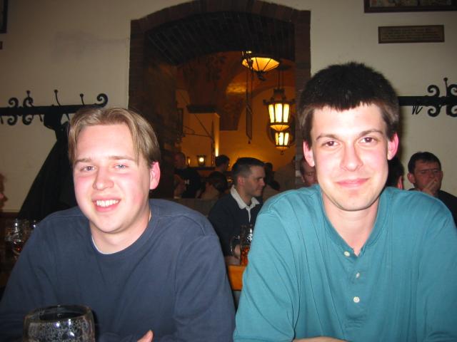 Me and Allyn having a good time at the Hofbraeuhaus in Munich