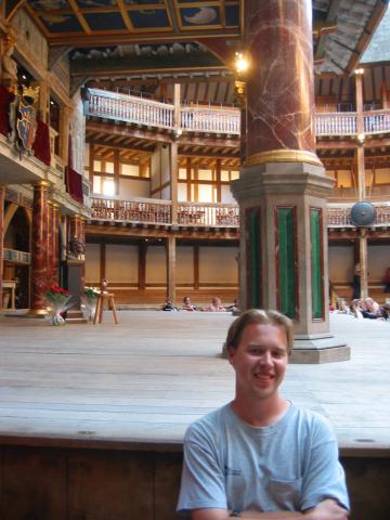 Me at the New Globe Theatre in London