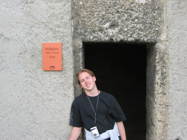 Me suffering in Hell's Portal in the Salzburg castle
