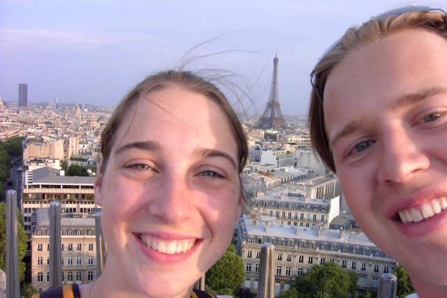 Megan and I with Eiffel Tower, take 1