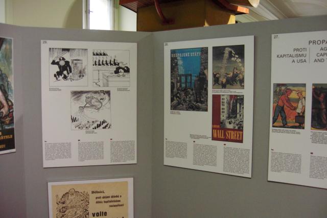 Political cartoons from the Communist museum in Prague.