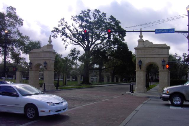 The entrance fo Rollins College