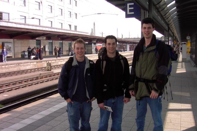 The guys, ready for their first European train ride.