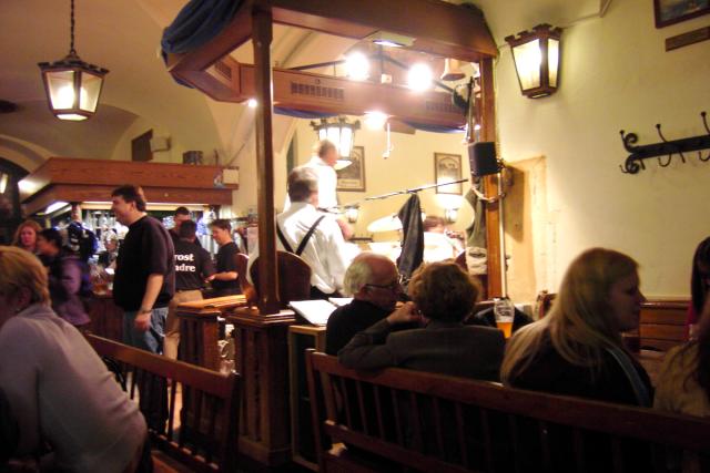 The oom-pah band at the Hofbraeuhaus in Munich.