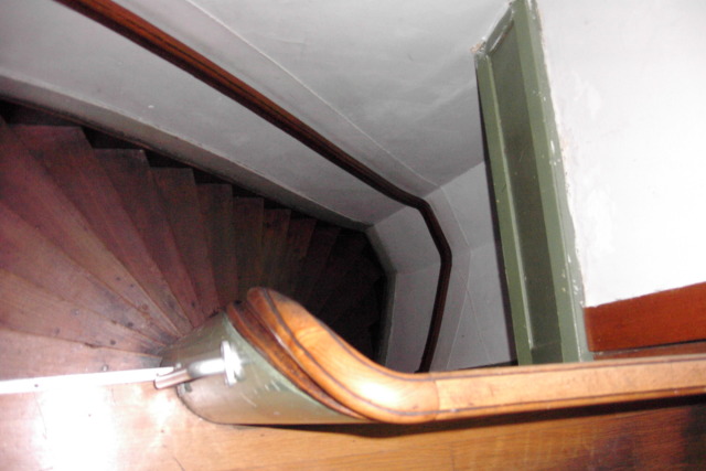 This is the steep staircase in our strange Amsterdam hostel