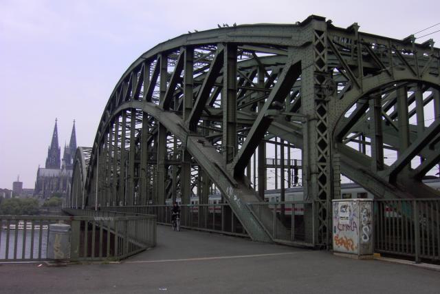 We walked across this bridge to get between downtown Cologne and our hostel.  This is the busiest train bridge in the world.  You can see the Dom church in the background.